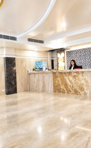 Luxury interior at Hotel Royal Gold Palace near BLK Hospital and Rajendra Place Metro Station in Karol Bagh, New Delhi